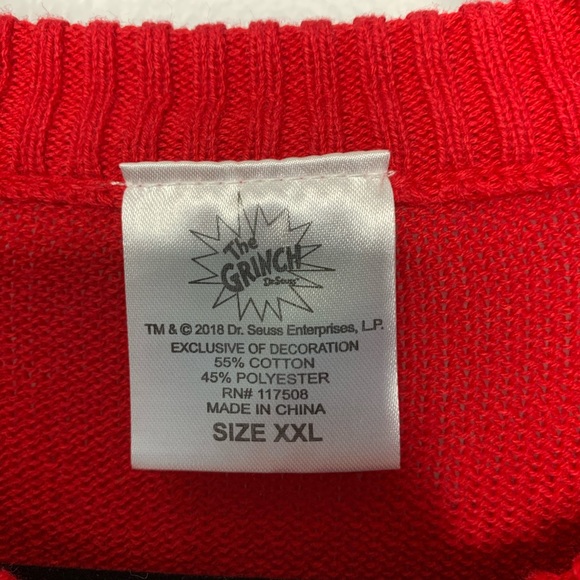 The Grinch Red Ugly Christmas Sweater XXL Cotton - Picture 3 of 4